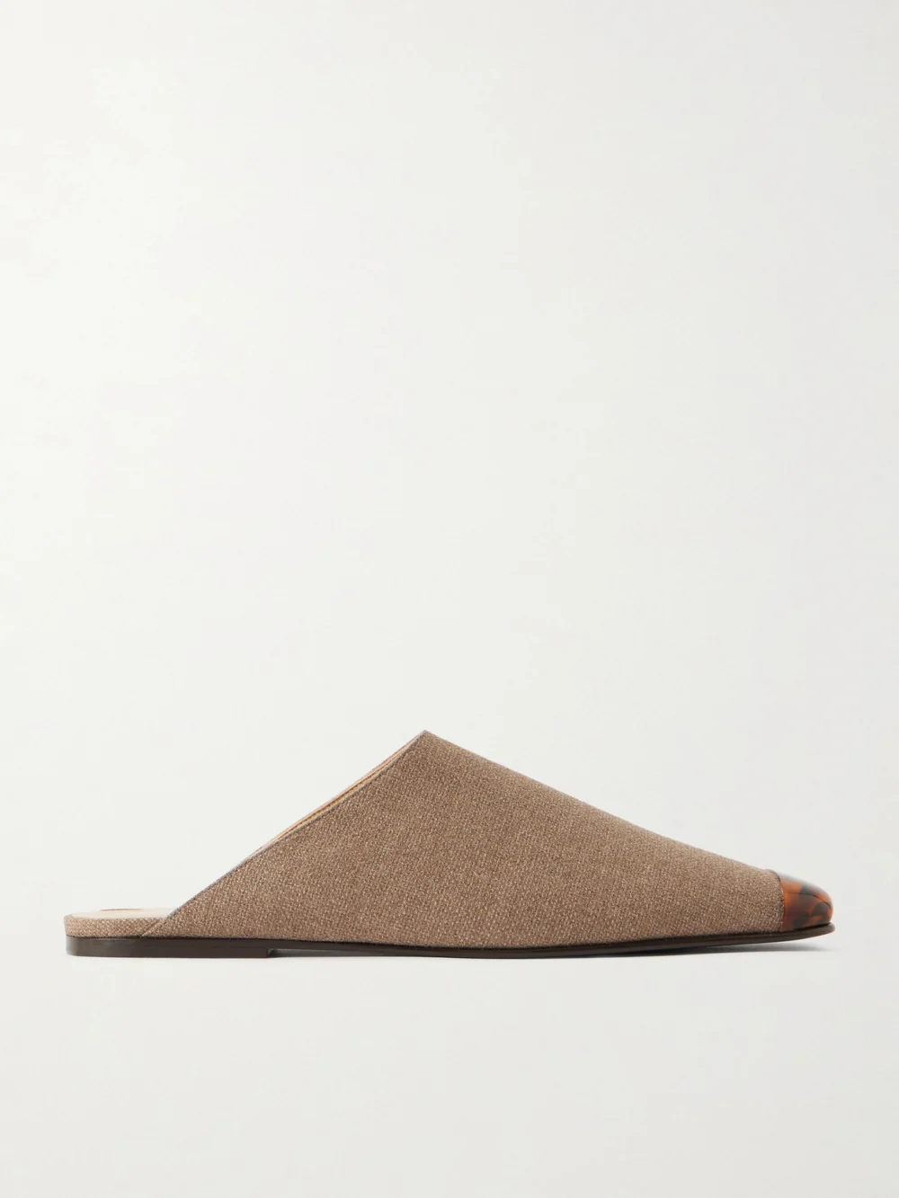 Loro Piana Alba Embellished Cashmere and Silk-blend Hopsack Slippers in taupe