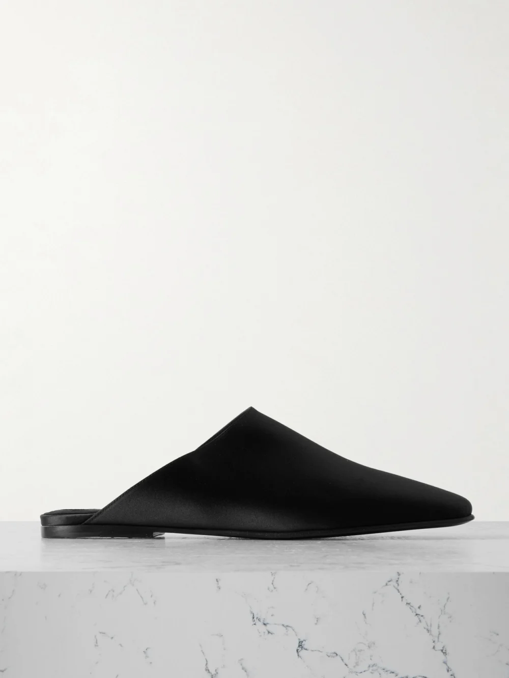 Loro Piana Alba Satin Slippers in black