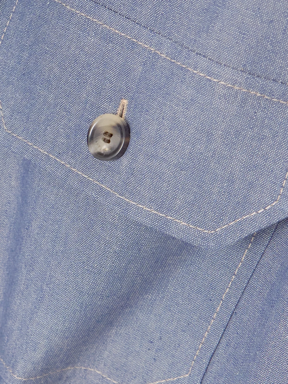 Close-up detail of the Loro Piana Annalisa Cotton and Cashmere-blend Chambray Shirt