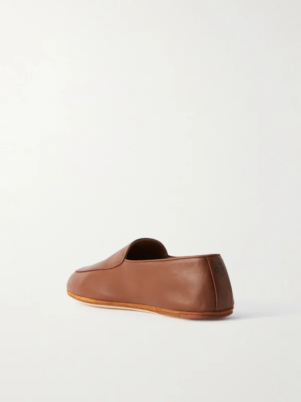 Back view of the Loro Piana Anton Walk Leather Loafers