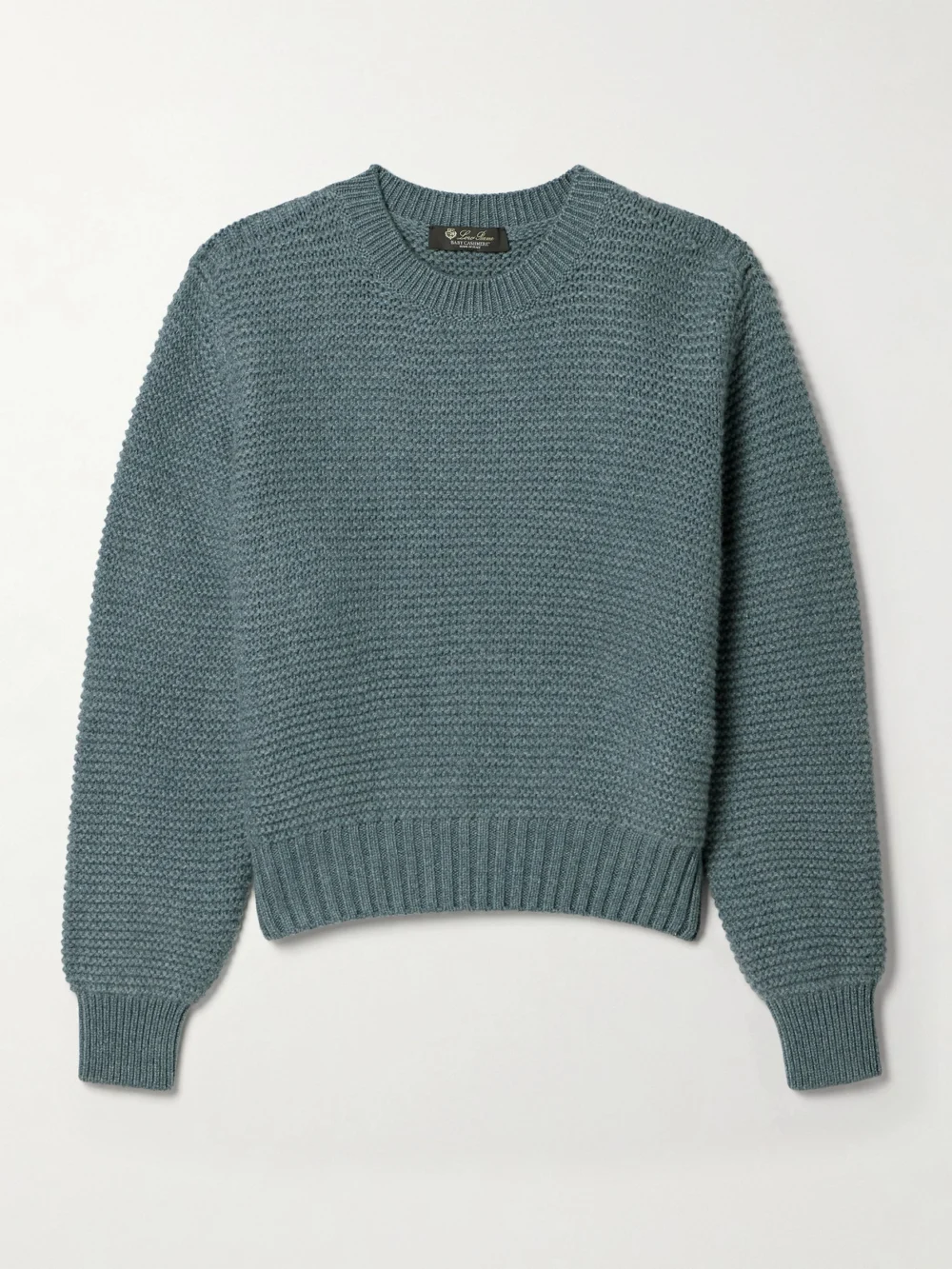 Loro Piana Ashi Cropped Ribbed Cashmere Sweater in blue