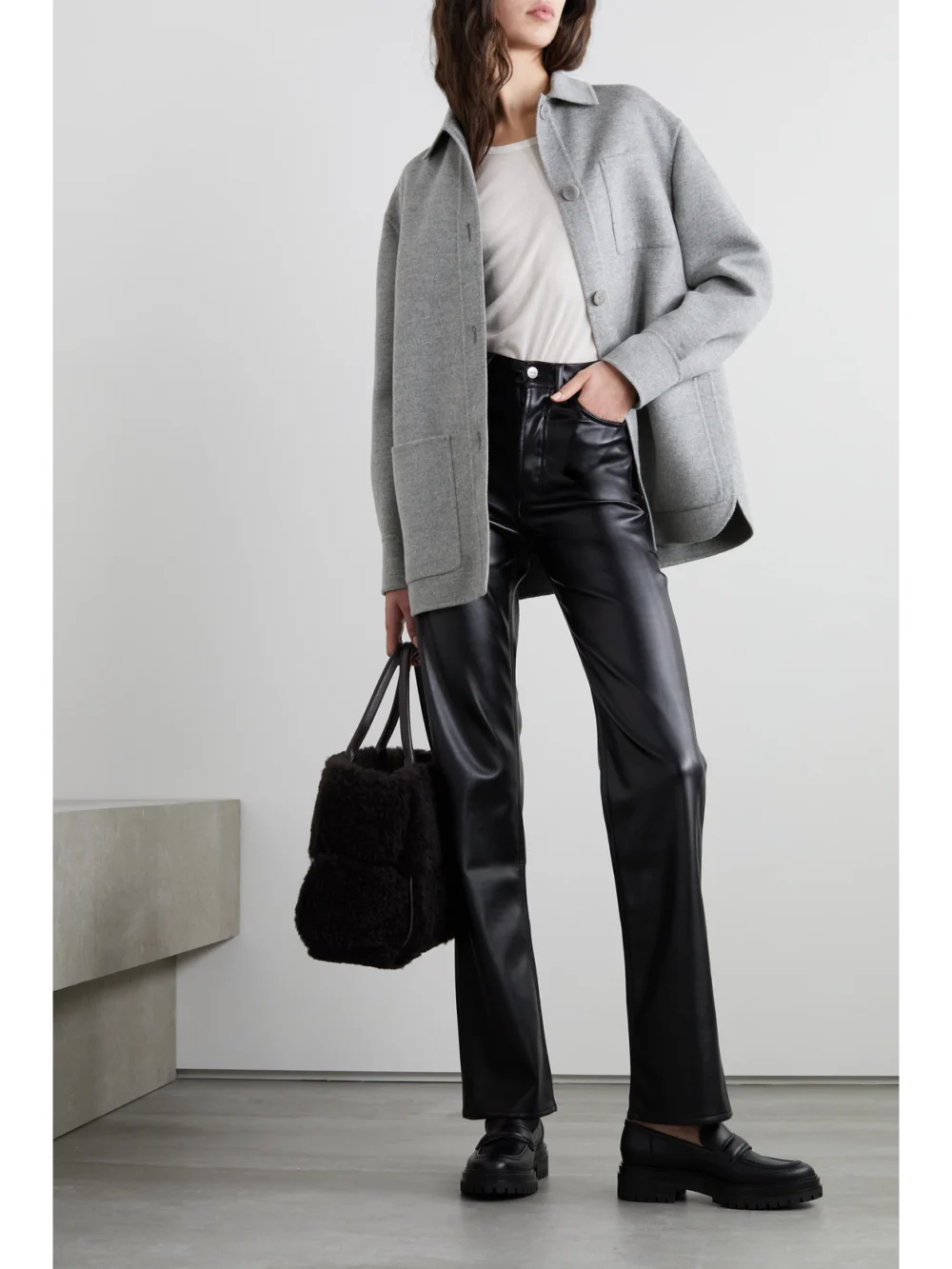 Loro Piana Augustine Cashmere Shirt Jacket, worn by a model