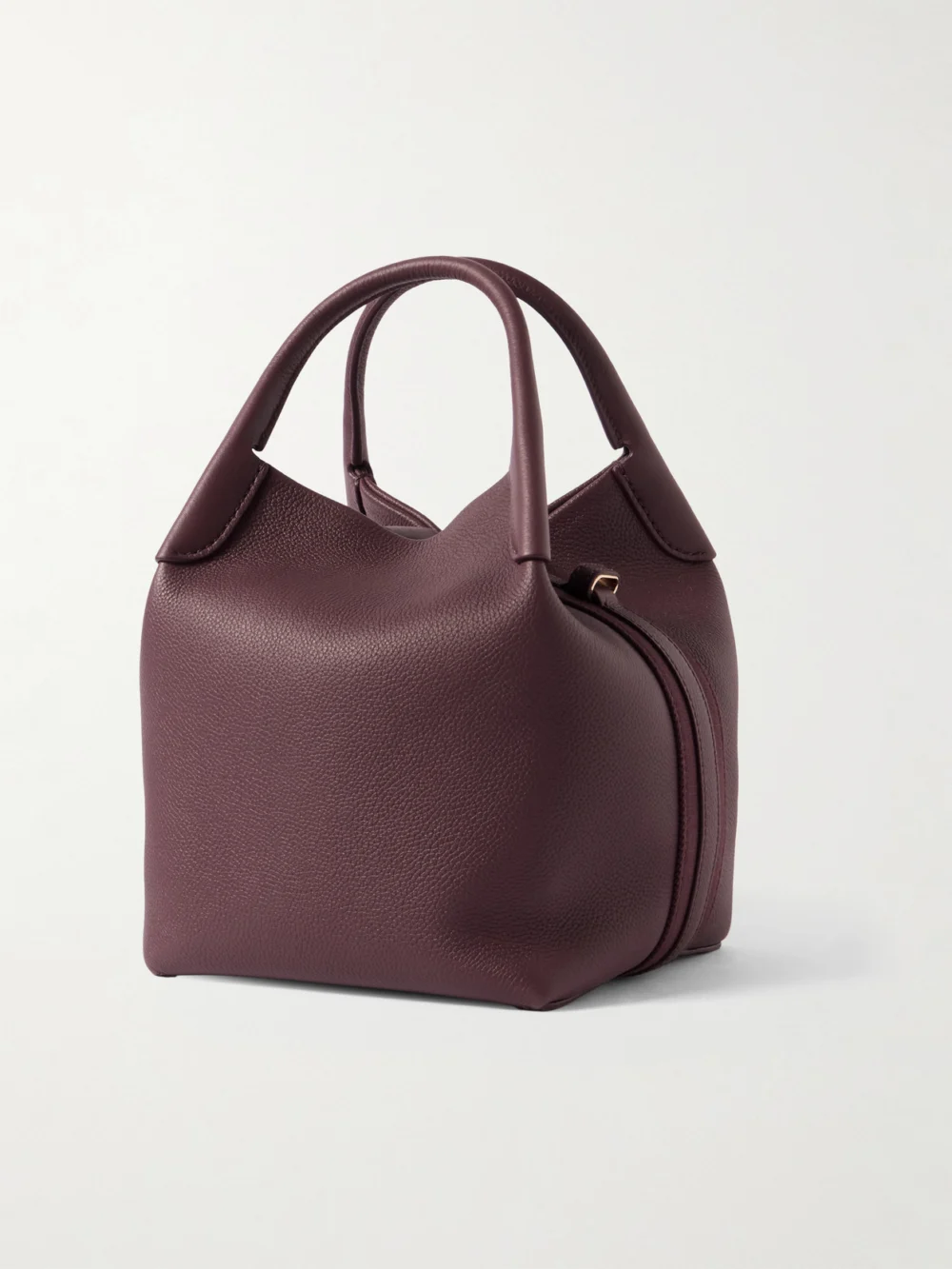 Back view of the Loro Piana Bale Canvas-trimmed Textured-leather Tote