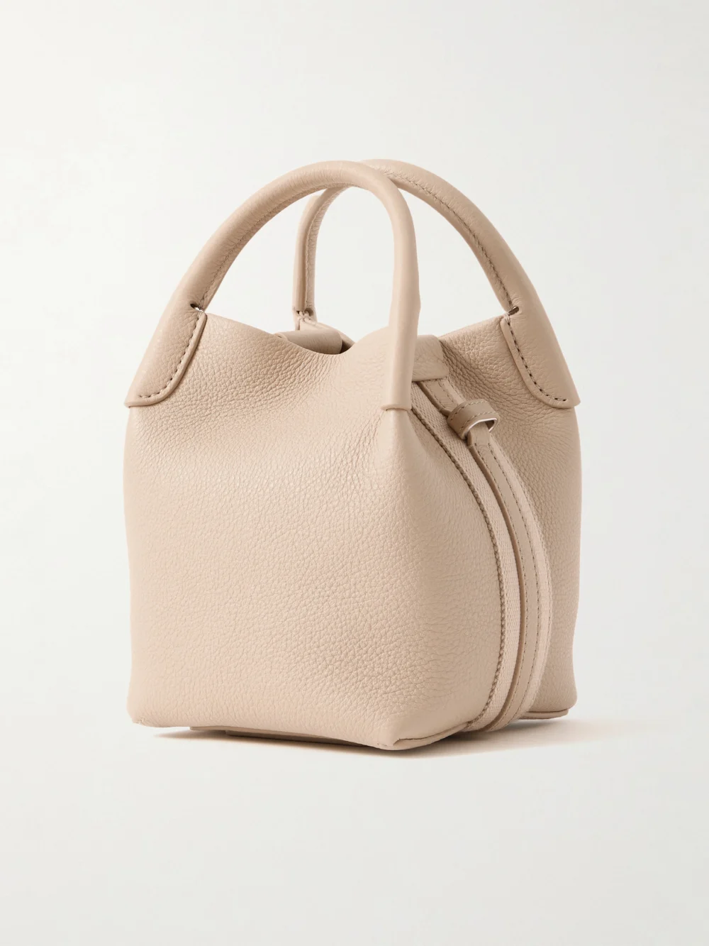 Back view of the Loro Piana Bale Grosgrain-trimmed Textured-leather Shoulder Bag
