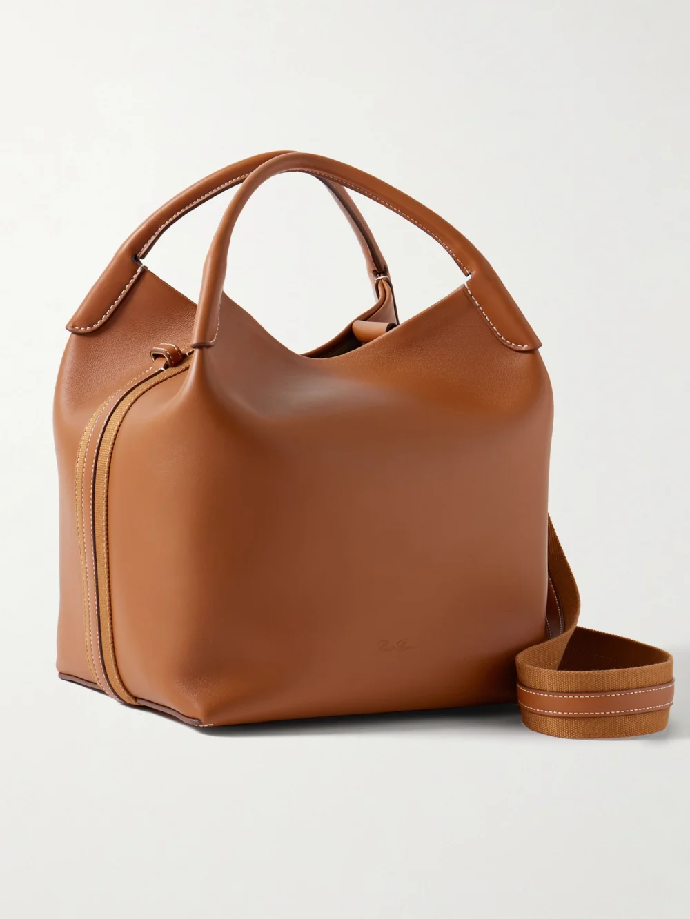 Loro Piana Bale Large Leather Bag in camel
