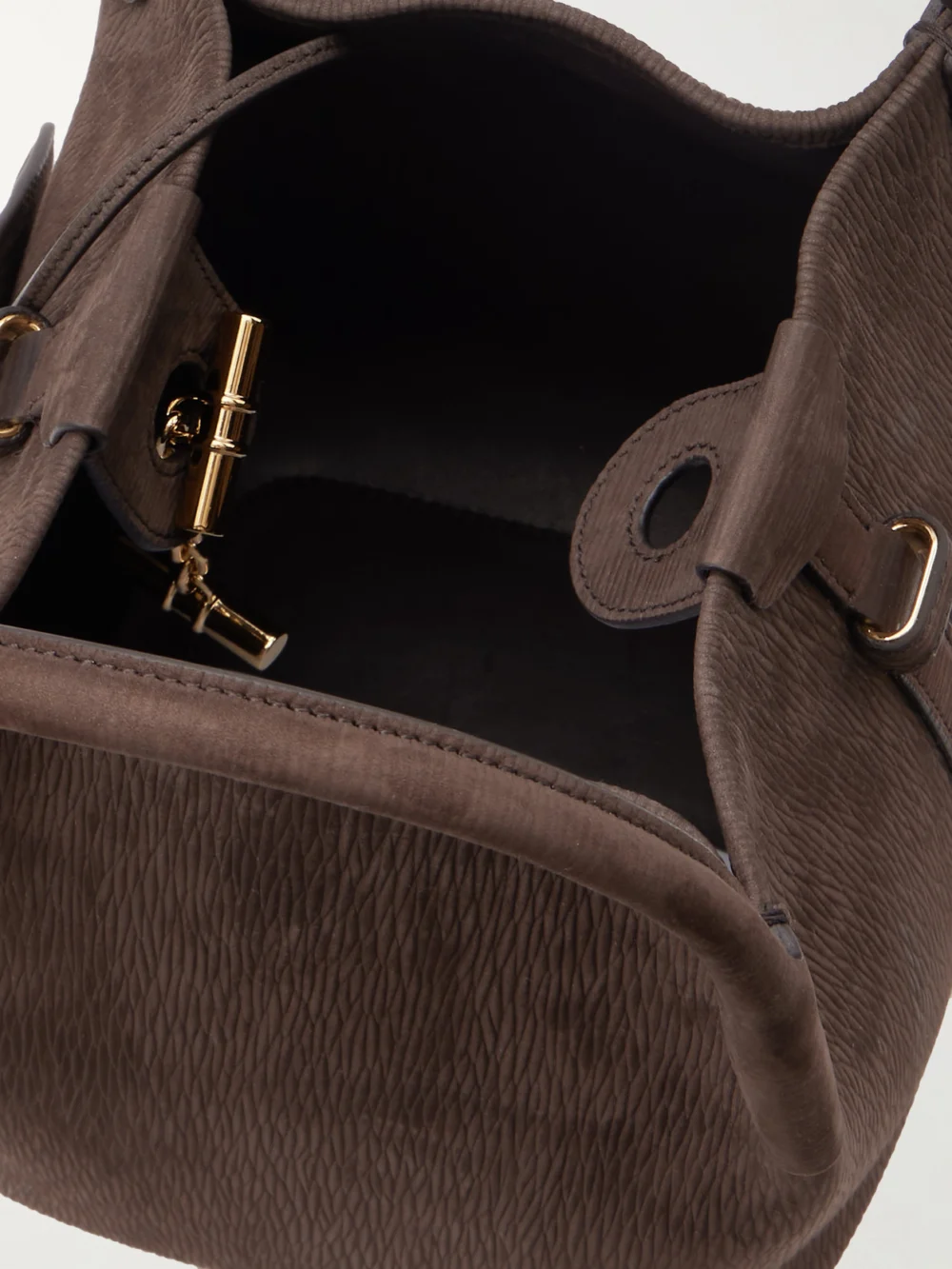 Loro Piana Bale Small Textured-suede Shoulder Bag, another view