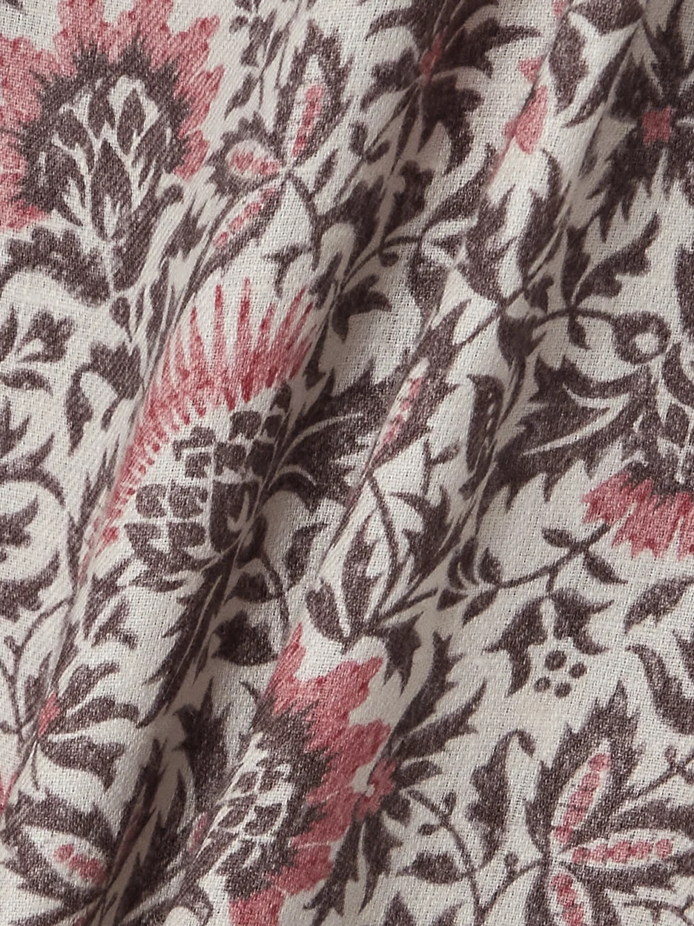 Close-up detail of the Loro Piana Billie Belted Floral-print Linen-twill Mini Dress