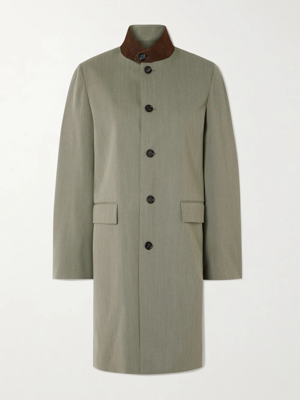 Loro Piana Blain Suede-trimmed Storm System® Wool Coat in beige