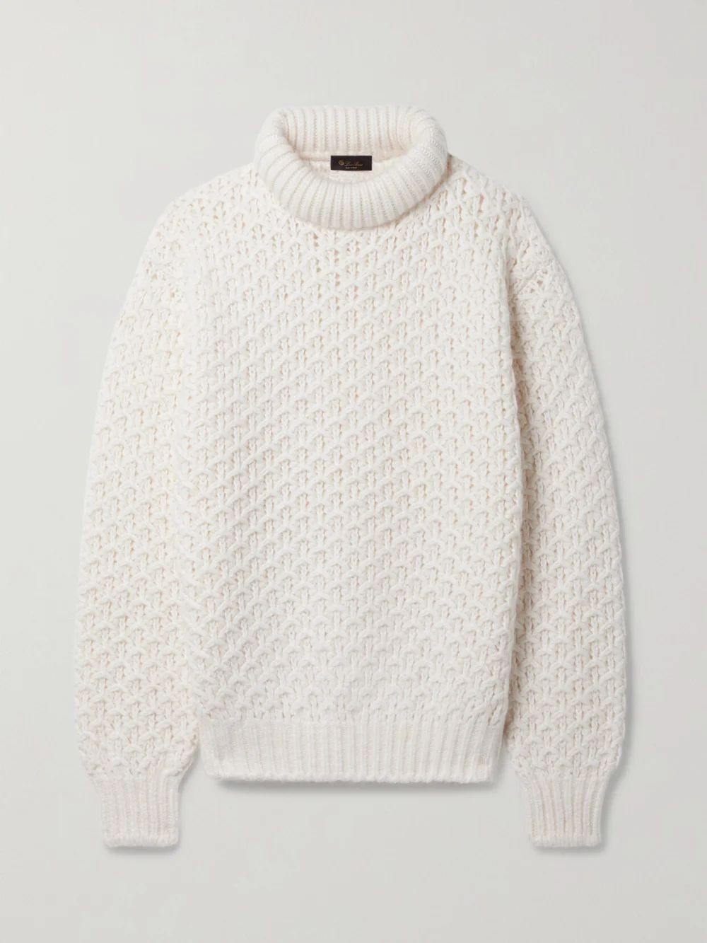 Loro Piana Cashmere and Silk-blend Turtleneck Sweater in ivory