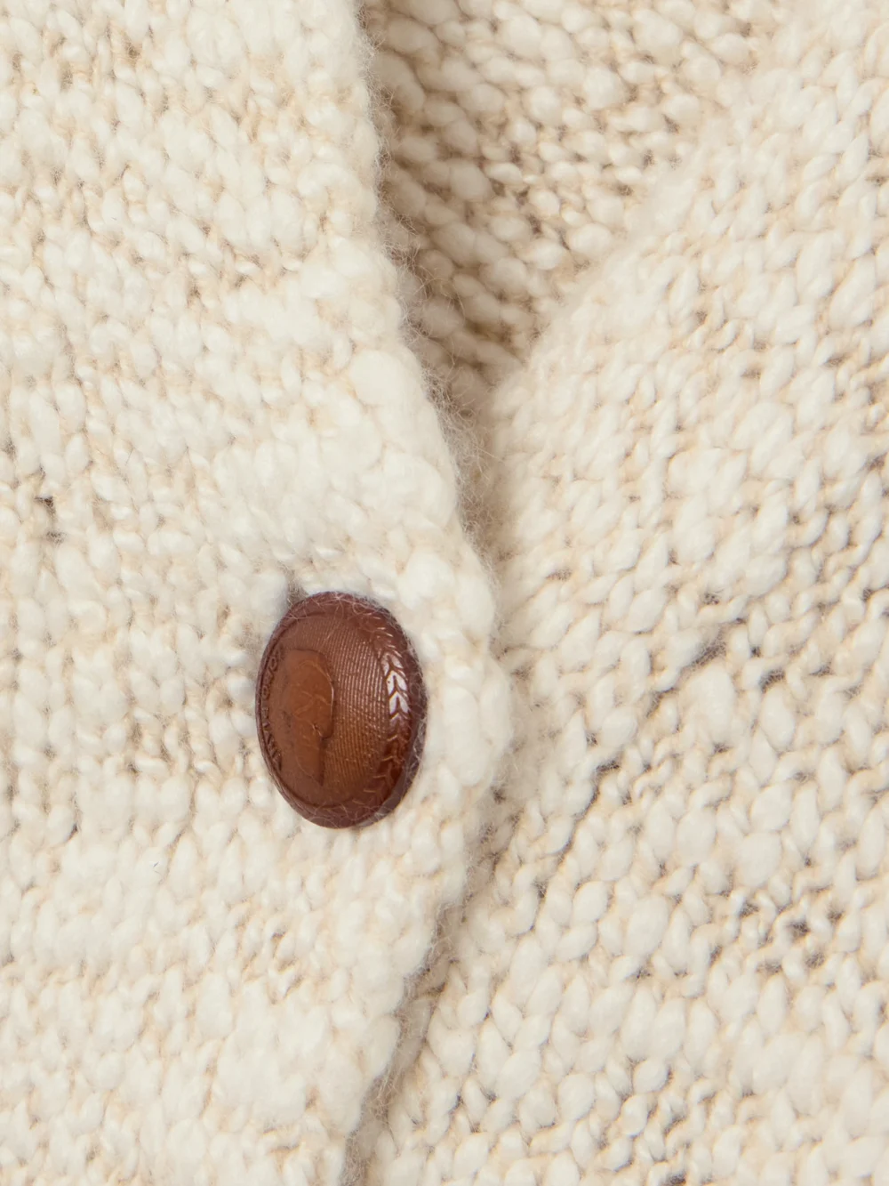 Close-up detail of the Loro Piana Cashmere-bouclé Cardigan
