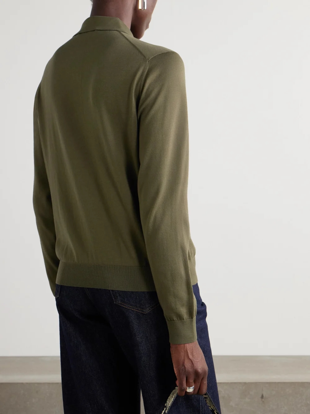 Back view of the Loro Piana Cotton Polo Shirt