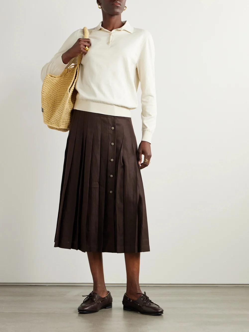 Loro Piana Cotton Polo Shirt, worn by a model