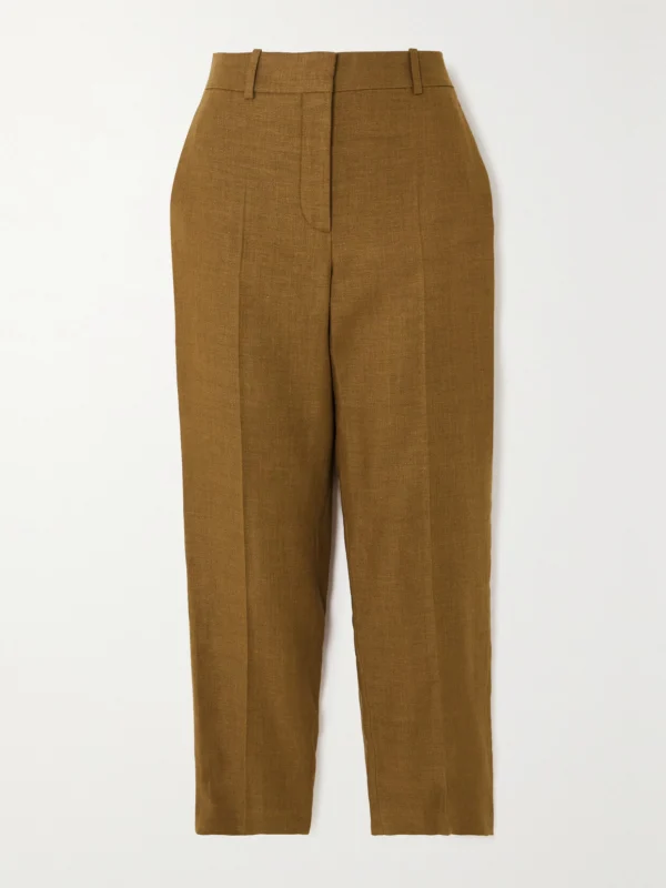 Loro Piana Cropped Linen and Wool-blend Tapered Pants