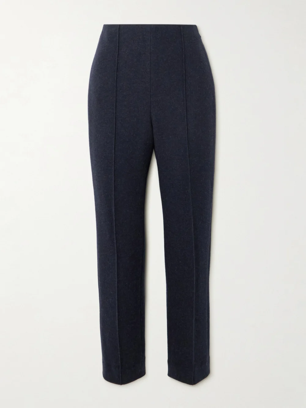 Loro Piana Cropped Pleated Cashmere-blend Skinny Pants in navy