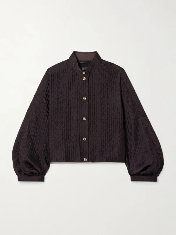 Loro Piana Cropped Quilted Silk-cloqué Jacket
