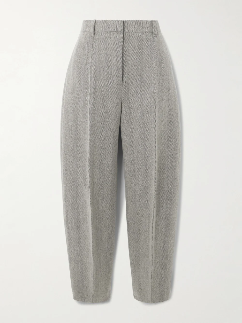 Loro Piana Dan Cropped Linen, Wool and Cashmere-blend Tapered Pants in gray