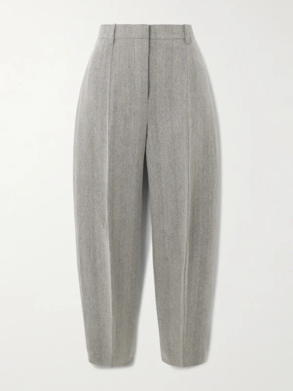 Loro Piana Dan Cropped Linen, Wool and Cashmere-blend Tapered Pants