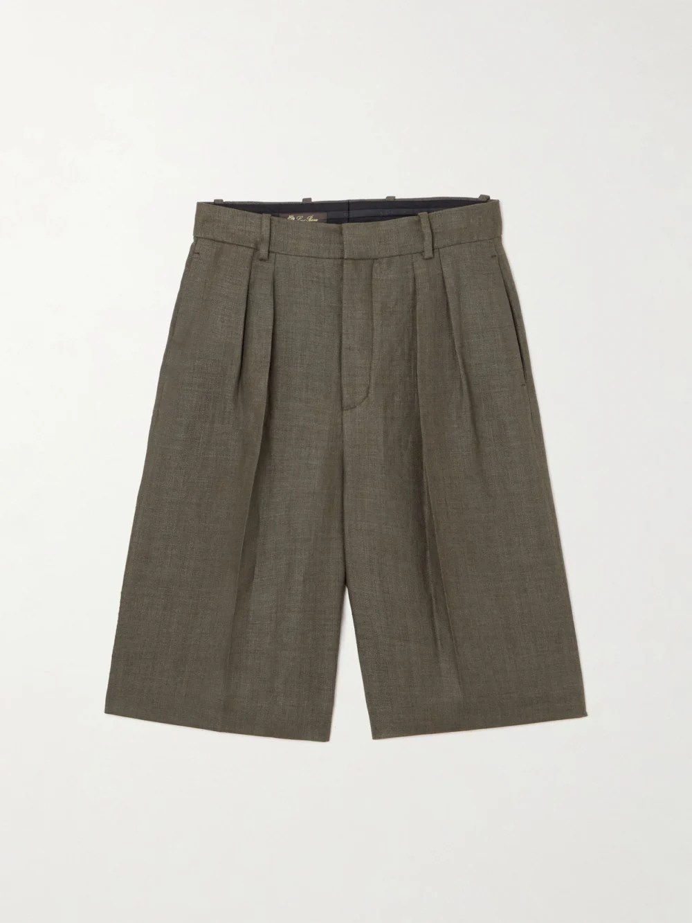 Loro Piana Digby Pleated Linen and Wool-blend Shorts in green