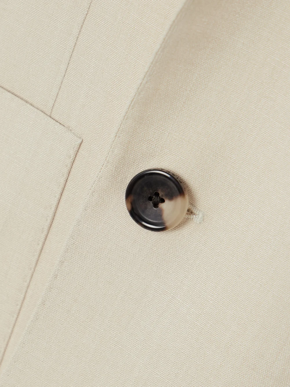 Close-up detail of the Loro Piana Double-breasted Silk-dupioni Blazer