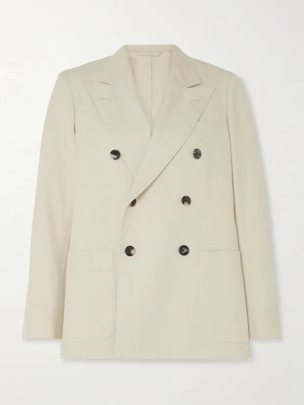 Loro Piana Double-breasted Silk-dupioni Blazer