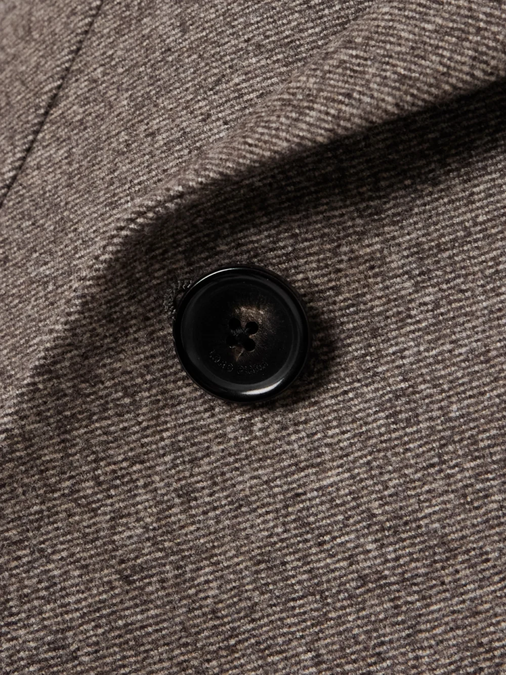 Close-up detail of the Loro Piana Double-breasted Wool and Cashmere-blend Twill Blazer