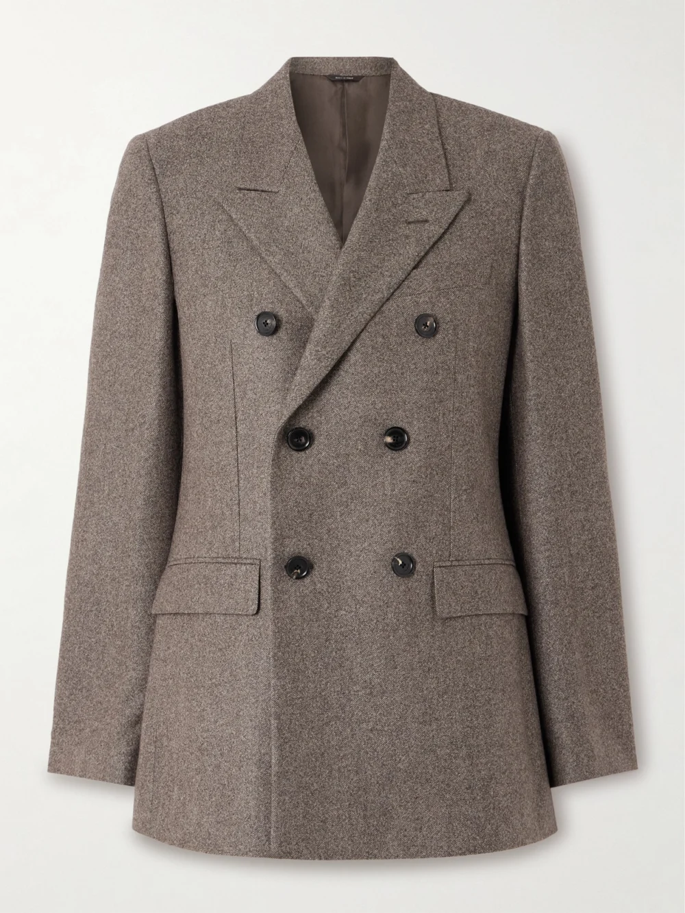 Loro Piana Double-breasted Wool and Cashmere-blend Twill Blazer in brown