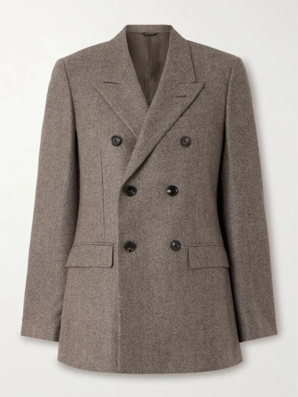 Loro Piana Double-breasted Wool and Cashmere-blend Twill Blazer