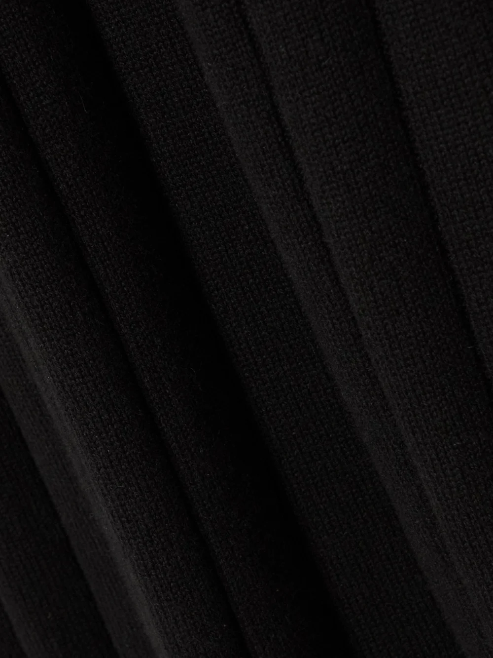 Close-up detail of the Loro Piana Duca D'aosta Ribbed Cashmere Midi Skirt