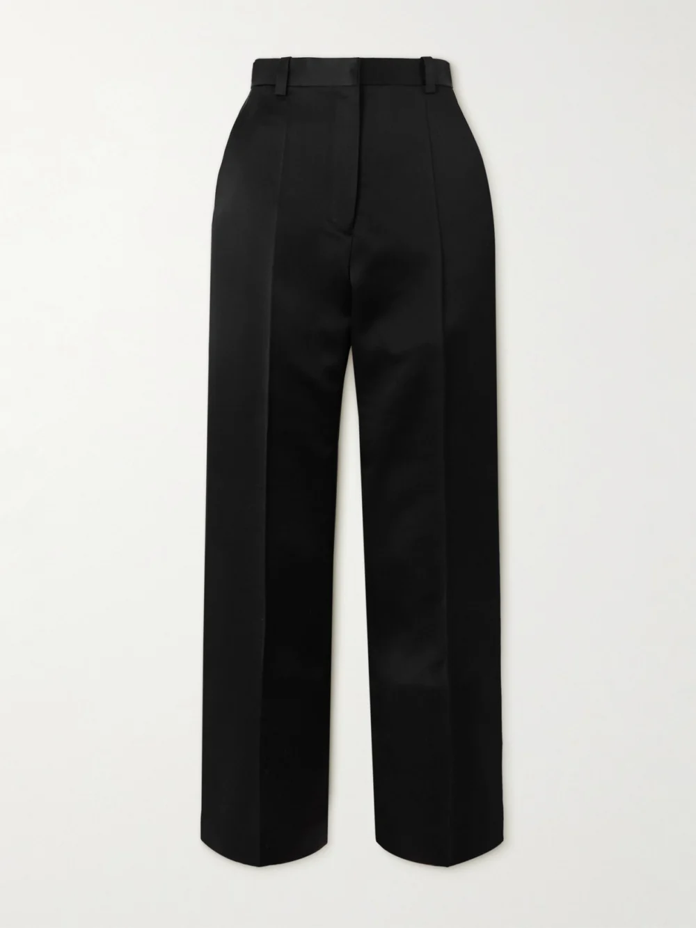 Loro Piana Duchesse Silk-satin Straight-leg Pants in black