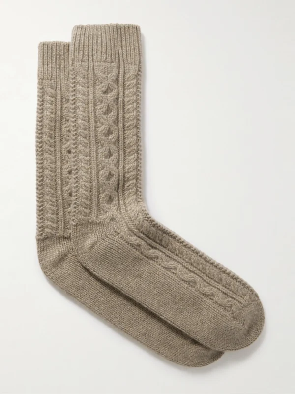 Loro Piana Eyre Cable-knit Cashmere Socks