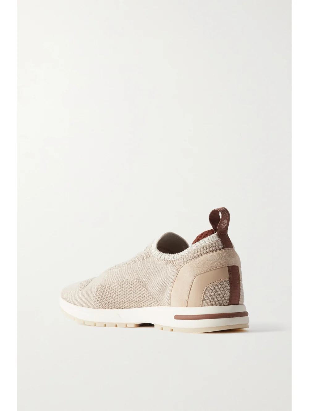 Back view of the Loro Piana Flexy Leather-trimmed Wool-blend Sneakers