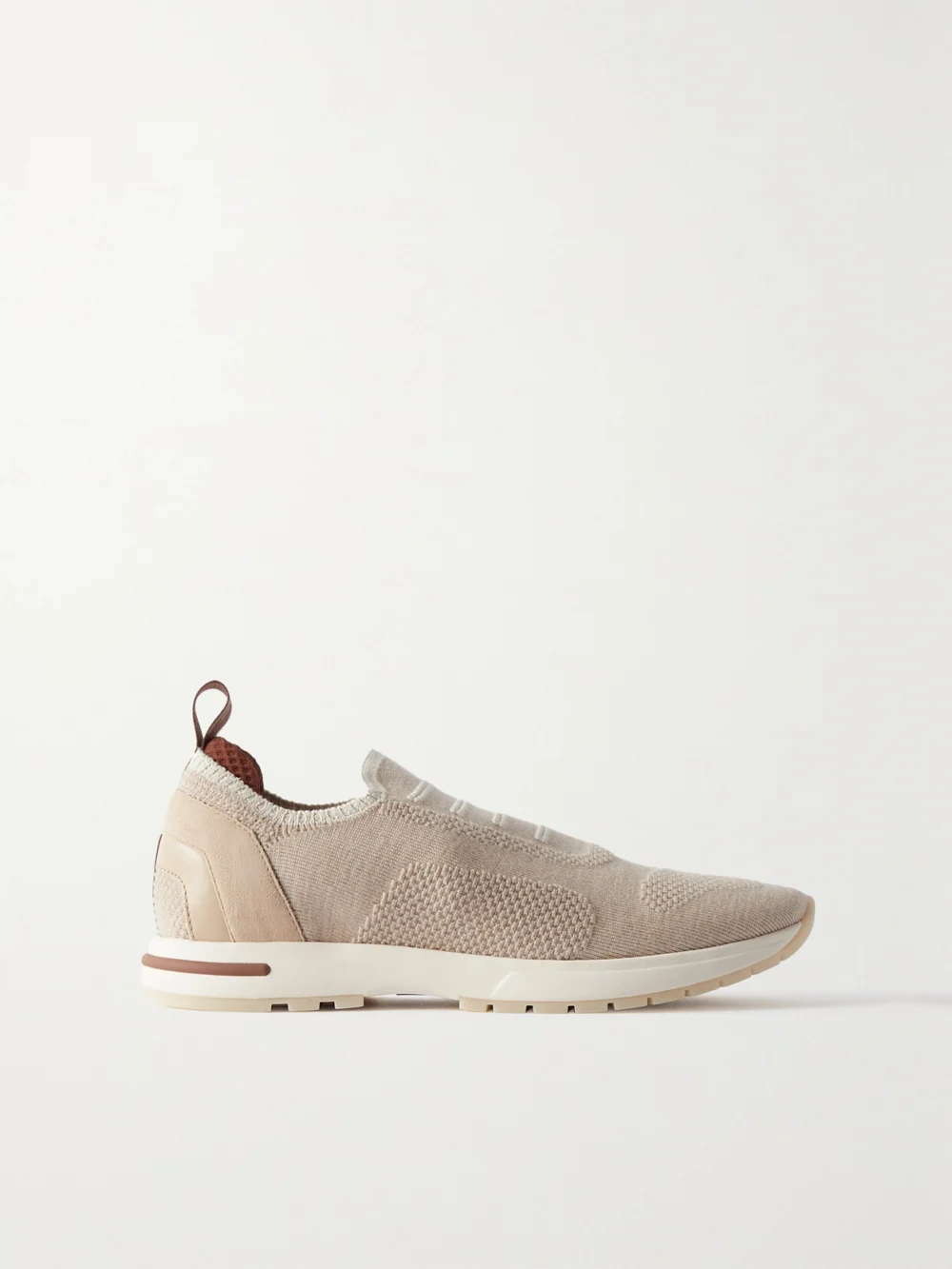 Loro Piana Flexy Leather-trimmed Wool-blend Sneakers in neutral