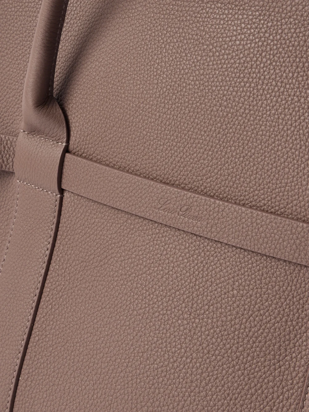 Close-up detail of the Loro Piana Ghiera Textured-leather Tote