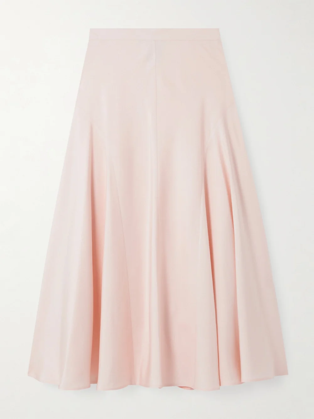 Loro Piana Giustina Paneled Silk Midi Skirt in baby pink