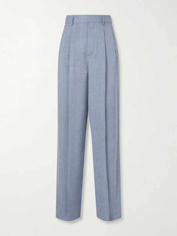 Loro Piana Hector Pleated Wool, Silk and Linen-blend Wide-leg Pants