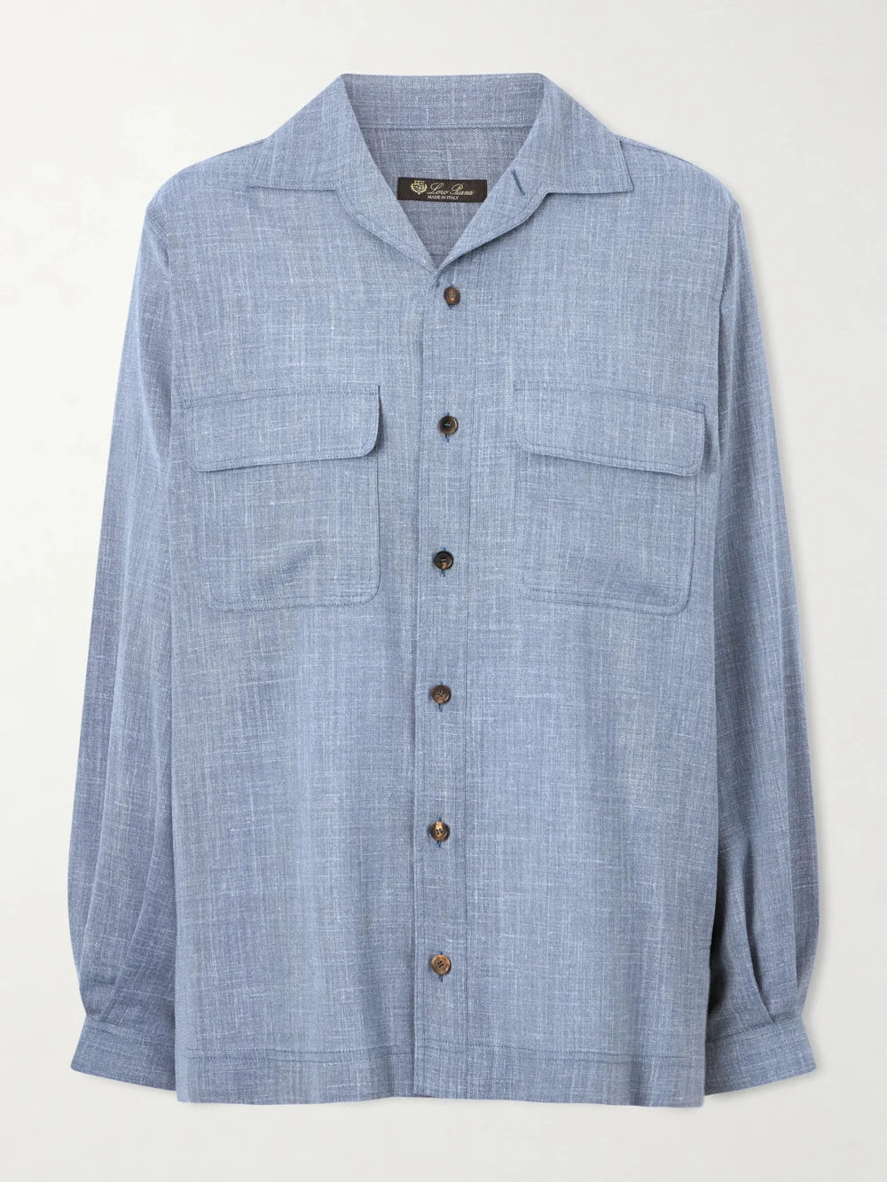 Loro Piana Ida Wool, Silk and Linen-blend Shirt in light blue
