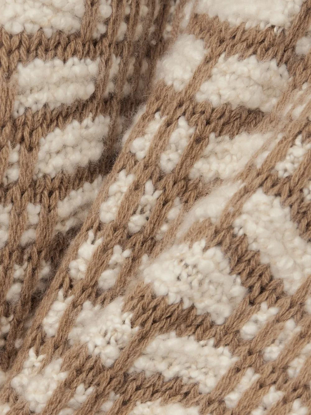Close-up detail of the Loro Piana Jacquard-knit Camel-hair Sweater