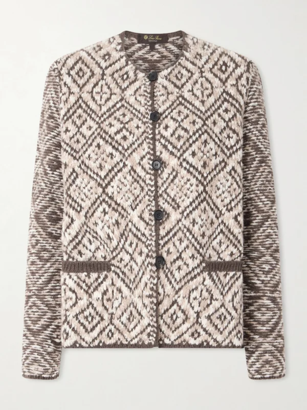 Loro Piana Jacquard-knit Cashmere Cardigan