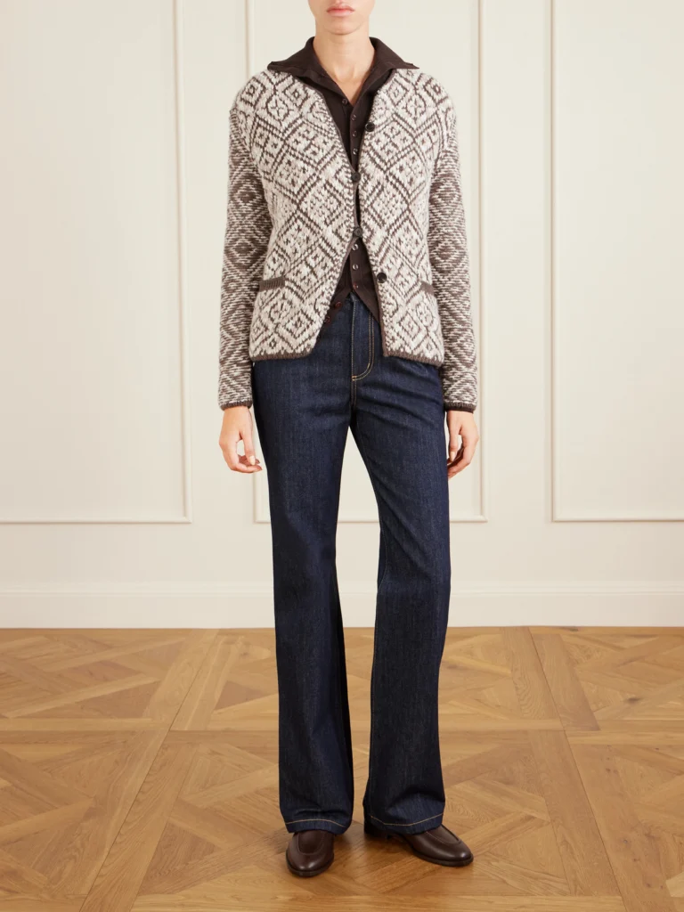 Loro Piana Jacquard-knit Cashmere Cardigan