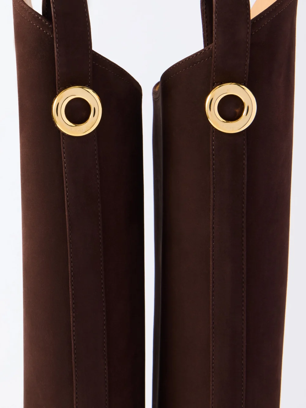 Close-up detail of the Loro Piana Kilda Nubuck Knee Boots