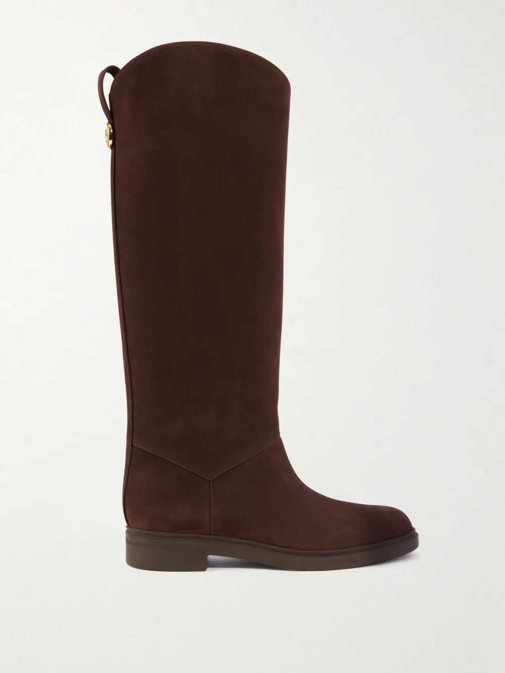 Loro Piana Kilda Nubuck Knee Boots in chocolate