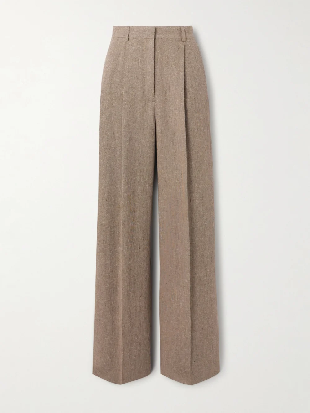 Loro Piana Kurt Pleated Linen Wide-leg Pants in brown