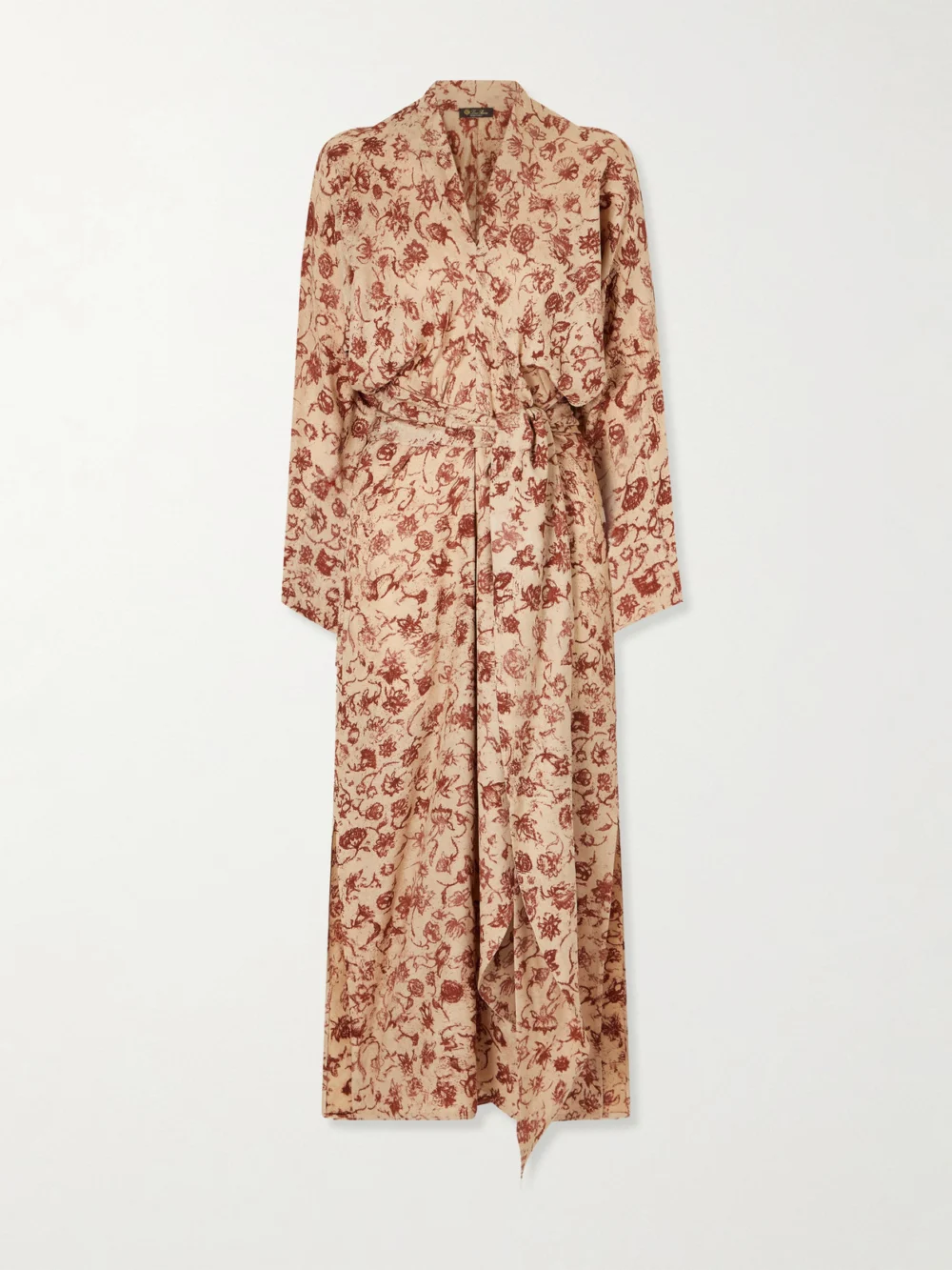 Loro Piana Laura Floral-print Silk Midi Dress in red