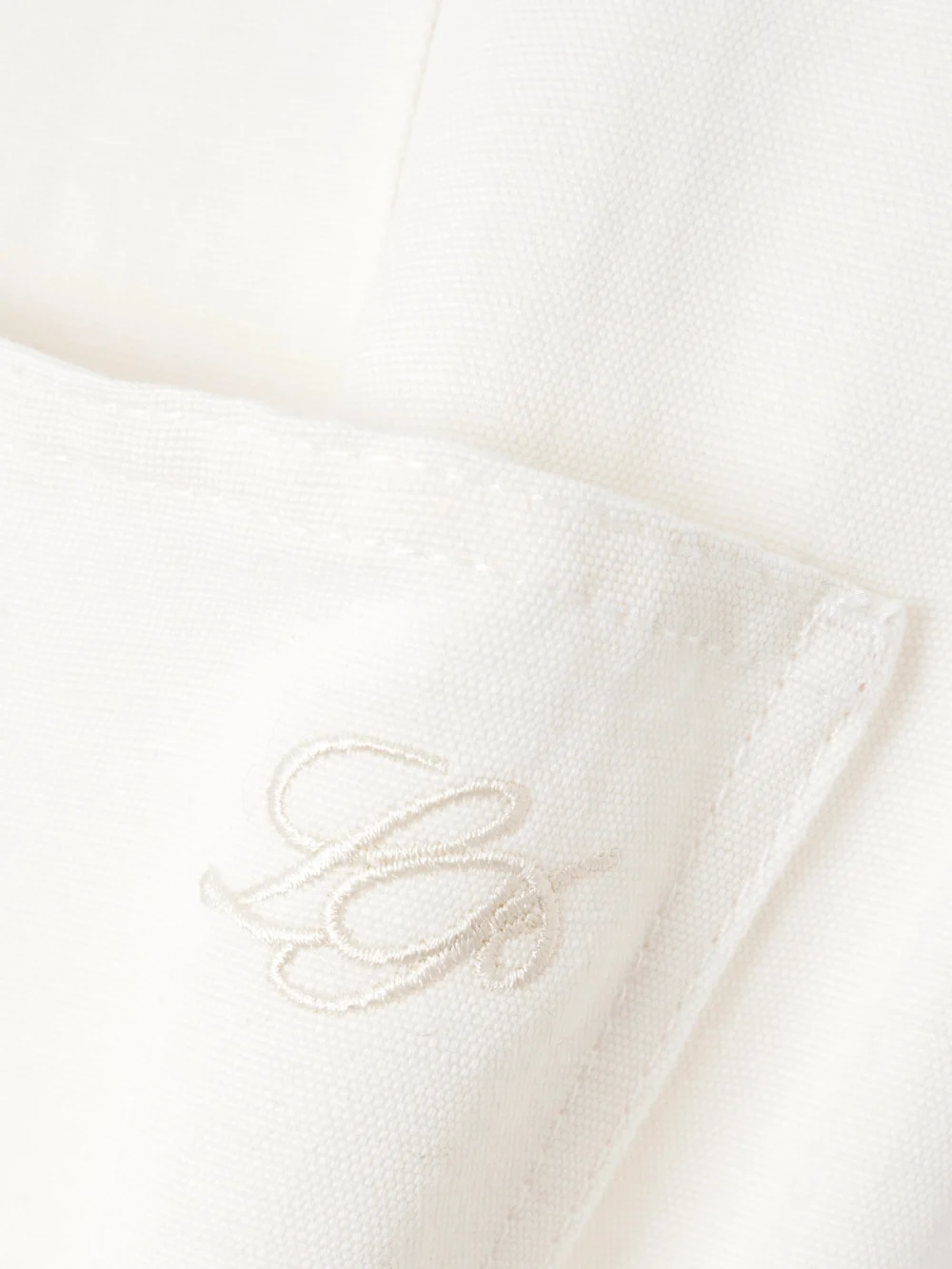 Close-up detail of the Loro Piana Linen and Cotton-blend Straight-leg Pants