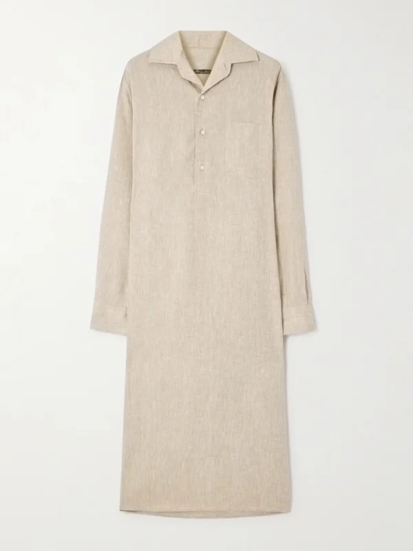 Loro Piana Lora Linen Midi Dress