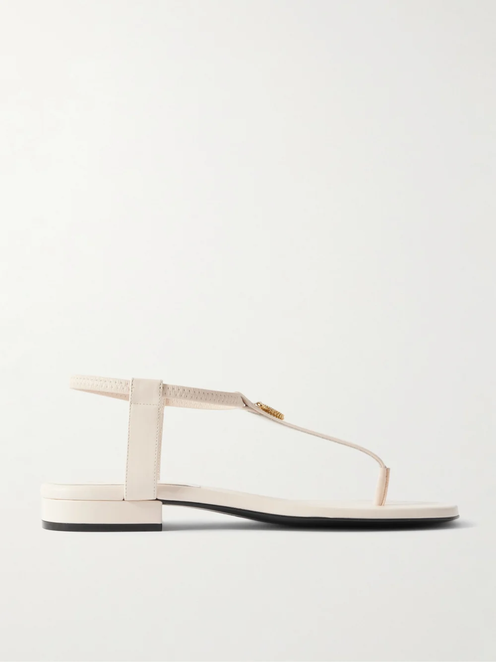 Loro Piana Mindil Embellished Leather Sandals in white
