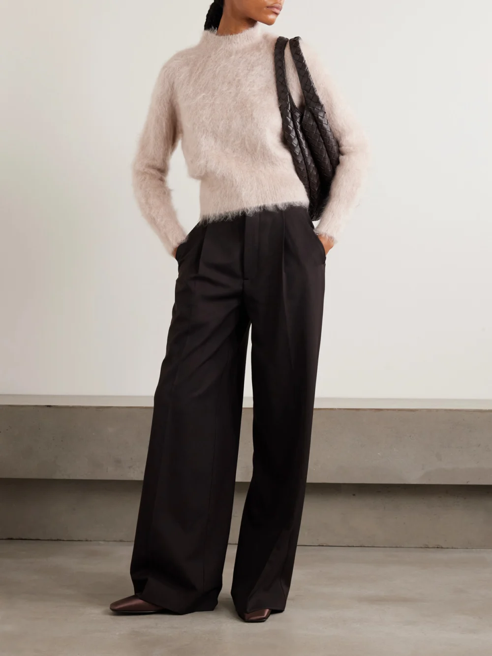 Loro Piana Mohair and Cashmere-blend Sweater, worn by a model