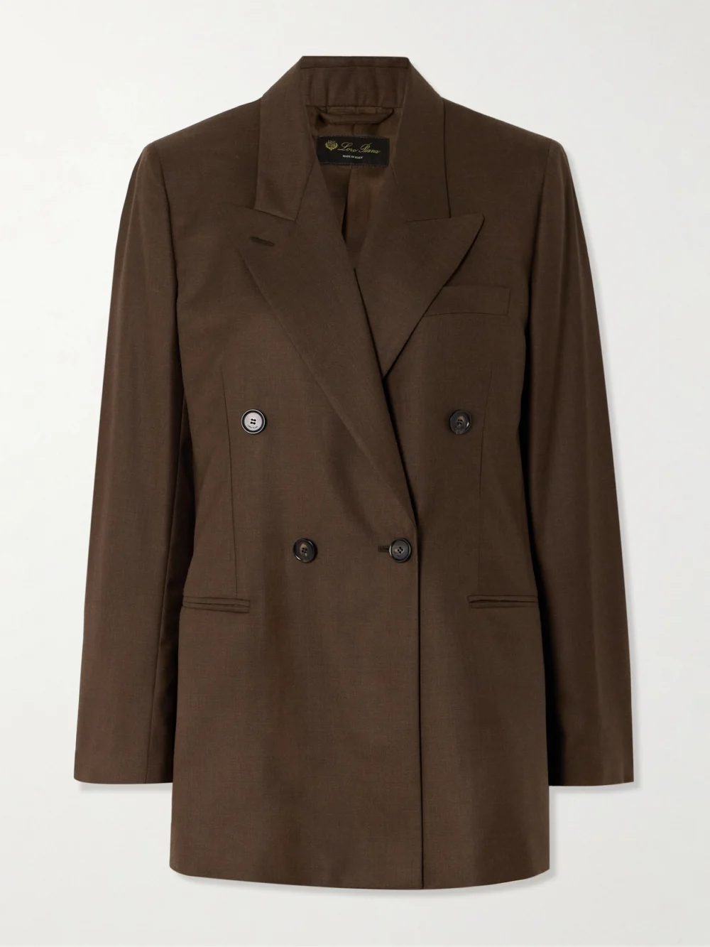 Loro Piana Oversized Double-breasted Virgin Wool Blazer in brown