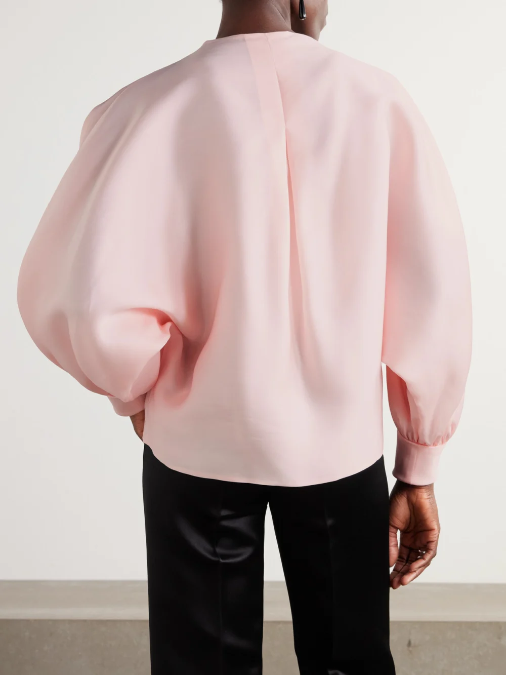 Back view of the Loro Piana Patricia Tie-neck Silk-organdy Blouse