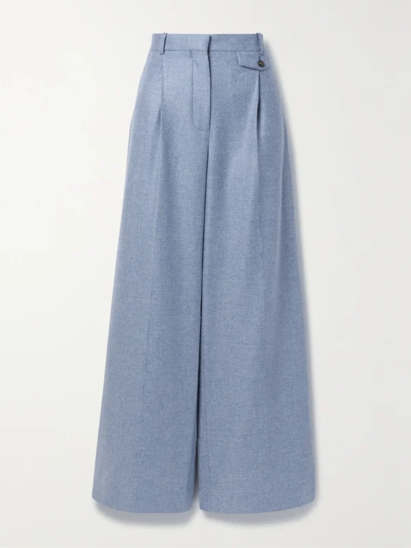 Loro Piana Pleated Cashmere Wide-leg Pants